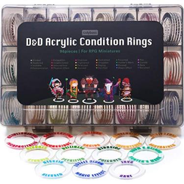 Imagem de 96 PCS Status Effects Markers | DND Figures Acrylic 24 Conditions Rings | DND Accessories for RPG Like Dungeons & Dragons 5th Edition & Pathfinder Perfect DND Gifts Tokens