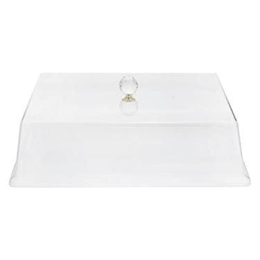 Imagem de Cabilock Cobertura retangular para alimentos com alça cobertura de bolo transparente sobremesa para lanche frutas casa ao ar livre, festas, tampa de prato de churrasco