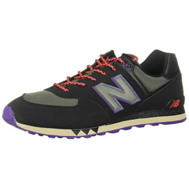 Imagem de New Balance 574 V1 Core masculino, Preto/Verde Ardósia, 4 Wide
