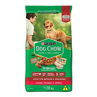 Imagem de Purina Dog Chow Nestlé Purina Dog Chow Extralife Adultos Médios E Grandes Carne Frango E Arroz 20Kg