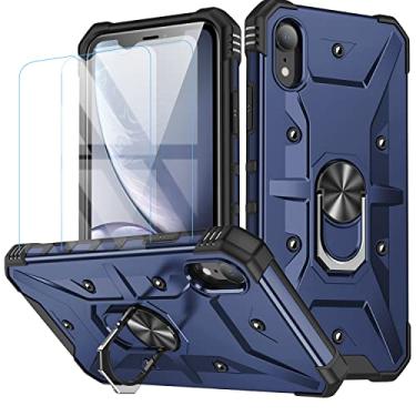 Imagem de Capa para iphone XR (2 protetores de tela de vidro temperado), iphone XR Case (Azul)