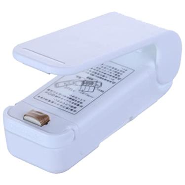 Imagem de Mini seladora de lanches,m¨¢quina port¨¢til de seladora de sacolas port¨¢til m¨¢quina dom¨¦stica de selagem a quente para armazenamento de sacos pl¨¢sticos alimentos lanche biscoitos frescos(White), S