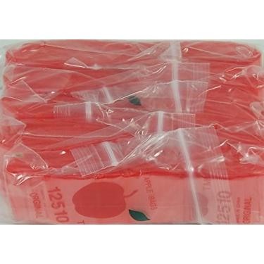 Imagem de 12510 Mini Ziplock 1000 sacos coloridos coloridos de 3,2 cm X 2,5 cm Baggies Marca Apple (Vermelho 10 pacotes) a granel