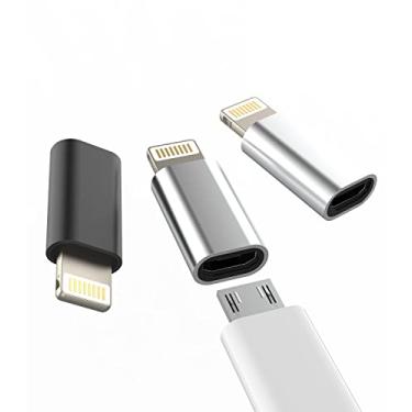 Imagem de Adaptador Micro USB para Lightning (pacote com 3) Conversor de transmissão de dados de carregamento rápido Micro USB fêmea para conector Lightning macho compatível com Apple Iphone 13 12 11 Pro Max Mini Xr Xs X 8 7 6 Ipad