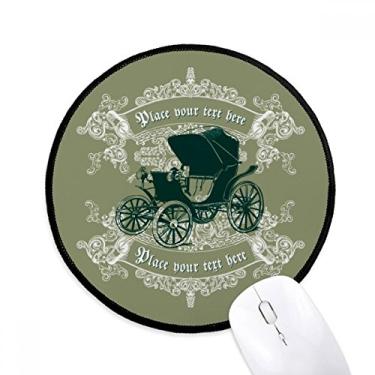 Imagem de Tapete de mouse verde escuro clássico com estampa de flores para escritório tapete redondo para computador