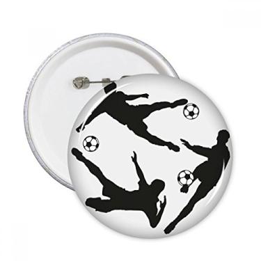 Imagem de Emblema de futebol surround com contornos de futebol esportivo, alfinetes redondos, emblema, acessório, decoração, 5 peças