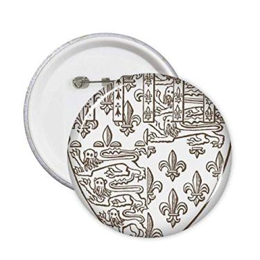 Imagem de Arte barroca escudo leão ilustração padrão pinos crachá botão emblema acessório decoração 5 peças