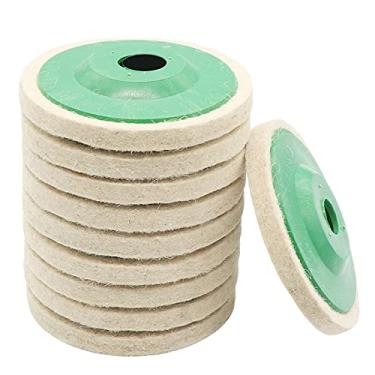 Imagem de Tianzo Almofadas de disco de feltro redondo de lã de 10 unidades de 4 polegadas para polimento de polimento de rebarbadora angular 100 mm