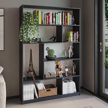 Imagem de Estante Livreiro Multiuso 5 Prateleiras 8 Nichos Seattle Yescasa Preto Perfect Touch