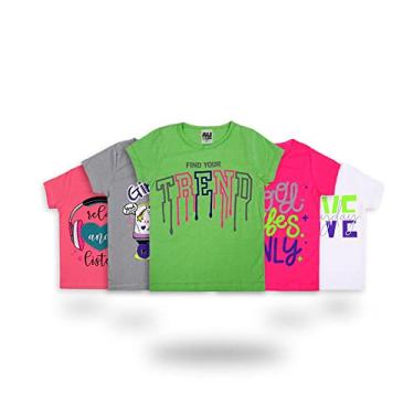 Imagem de 5 camisetas T-shirt Blusa Feminina infantil Juvenil Do 4 A 16 Anos Tamanho:14A