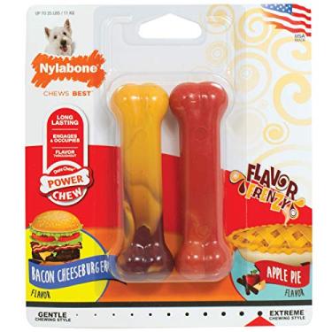 Imagem de Brinquedos para mastigar para cães Nylabone Power Chew Flavor Flavor Frenzy, pacote com 2