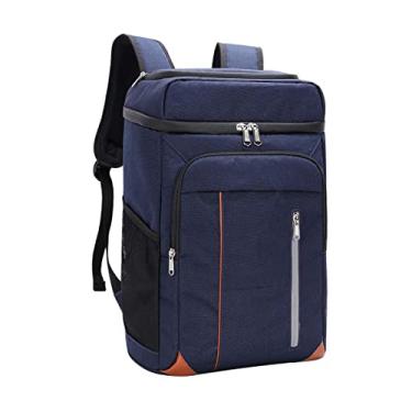 Imagem de SCOSAO Mochila térmica à prova de vazamento, mochila isolada grande capacidade de 22L, leve, praia, viagem, acampamento, almoço, mochila para homens e mulheres, azul