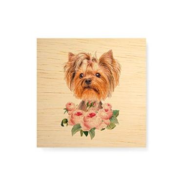 Imagem de Arte Maníacos Quadro decorativo com moldura caixa branca em Madeira - Yorkshire Flores - 30x30cm