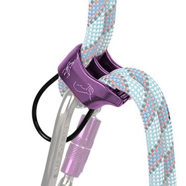 Imagem de AOKWIT Dispositivo profissional 25KN Rappel ATC Belay de alumínio com ranhuras em V Dispositivo de segurança para escalada em V Rapel Descendente Equipamento de Segurança (Roxo)