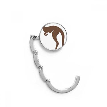 Imagem de Gancho de mesa com fecho decorativo marrom estilo canguru, sabor australiano, gancho dobrável