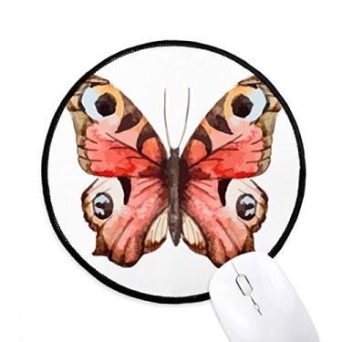 Imagem de Mouse pad rosa borboleta em pintura a óleo tapete redondo para escritório para computador