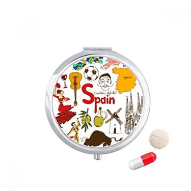Imagem de Porta-comprimidos com bandeira nacional de animais da Espanha Landscap