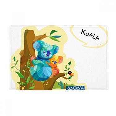 Imagem de DIYthinker Tapete Aquarela Austrália Koala e Eucalipto Tapete Antiderrapante para Porta de Banheiro