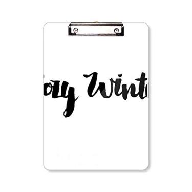 Imagem de Placa de apoio para escrever à mão com citação de inverno A4