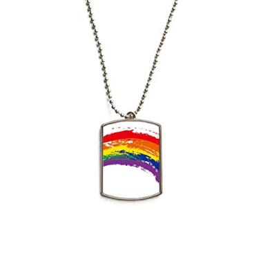Imagem de DIYthinker LGBT Colar de aço inoxidável com pingente de placa de identificação de cachorro de lésbica, transgênero e arco-íris