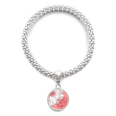 Imagem de DIYthinker Pulseira com pingente de prata rosa Happy Valentine's Day Love Rose Silver