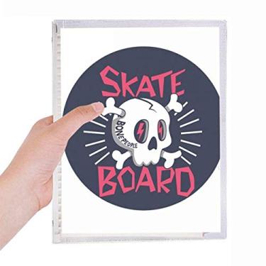 Imagem de Caderno de skate de esqueleto indiano com estampa de totem, folhas soltas, diário recarregável, papelaria