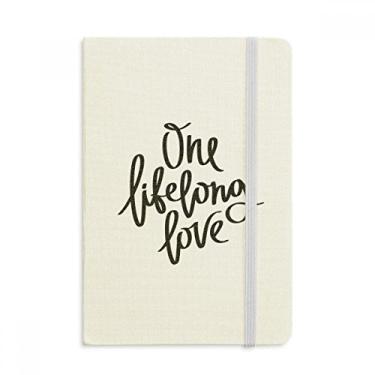Imagem de Caderno de anotações One Lifelong Love com citação oficial de tecido rígido diário clássico
