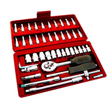 Imagem de Conjunto Jogo Chave Catraca Reversível Soquetes 46 Peças