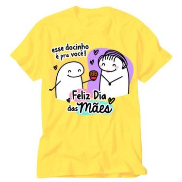 Imagem de Camisa Amarela Flork Frase Mãe Leva O Casaco Que Vai Esfriar - Vidape