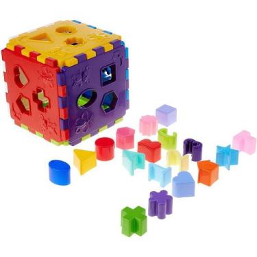 Imagem de Cubo Didático De Montar E Encaixar Infantil Colorido Brinquedo - Merco