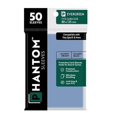 Imagem de 10 Packs Phantom Sleeves: Evergreen Size (88mm x 125mm) - Gloss Gloss (50) (Compatible with: Tiny Epic and More) Display Case