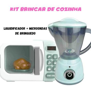Imagem de Kit Brinquedo Mini Cozinha Liquidificador E Microondas Fenix