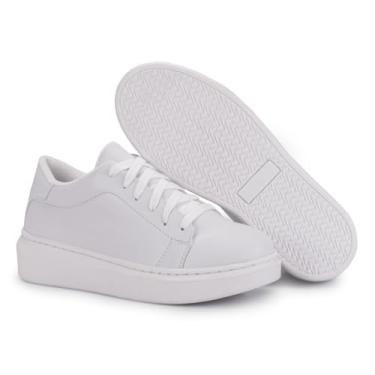 Imagem de Tênis Feminino Casual Original Branco Baixo Moda Street Cor:Branco;Tamanho:40;Genero:Feminino