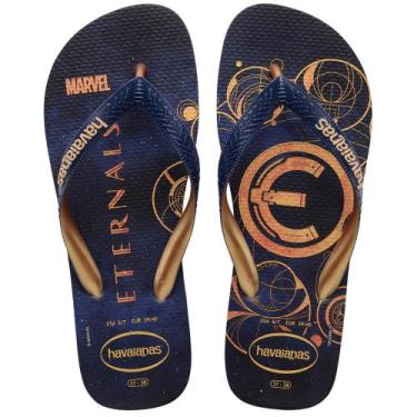 Imagem de Chinelo Havaianas Top Marvel Marinho / Dourado