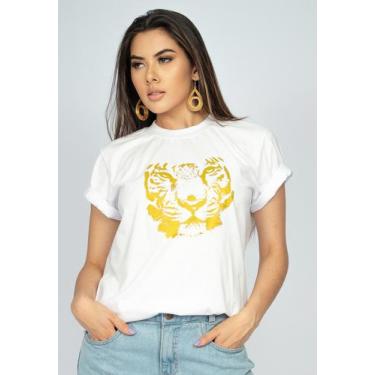 Imagem de Camiseta Richards Algodão Pesca Branca Tigre Dourado - Amazonia Vital