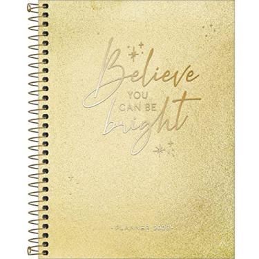 Imagem de Planner Espiral 17,7 x 24 cm Cambridge Shine 90 G 2023 - Dourado - Tilibra