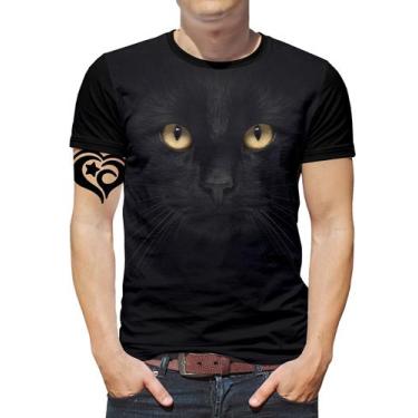 Imagem de Camiseta De Gato Masculina Blusa Animal Verde - Alemark