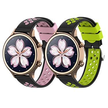 Imagem de Hoopyeecase pulseira de relógio Compatível para TicWatch E3, Suave Bicolor 20mm silicone esporte assistir banda para TicWatch E3 / TicWatch GTH/TicWatch E/TicWatch 2 Smart Watch
