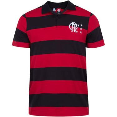Imagem de Camisa Polo Braziline Flamengo Control Masculina - Vermelho E Preto