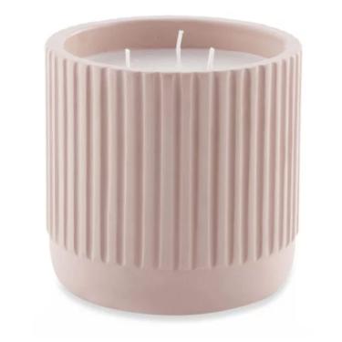 Imagem de  Vela Com Suporte Rosa em Cimento - Mart
