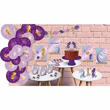 Imagem de Festa Sereia Kit Só um Bolinho com 89 Peças