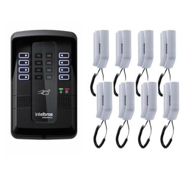 Imagem de Kit Porteiro Eletrônico Coletivo 8 Pontos Intelbras Collective 8 - Central + Monofones