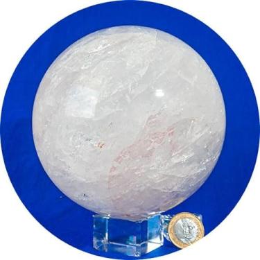 Imagem de Artesanato, Esfera Quartzo Cristal Pedra Natural Lapidada 13cm 3,69Kg