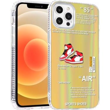 Imagem de WEBJIASU Capa legal para iPhone 15, capa descolada para iPhone com sapatos esportivos vermelhos e estampa de tênis de marca, proteção envolta para lentes para meninos e homens para telefone 15