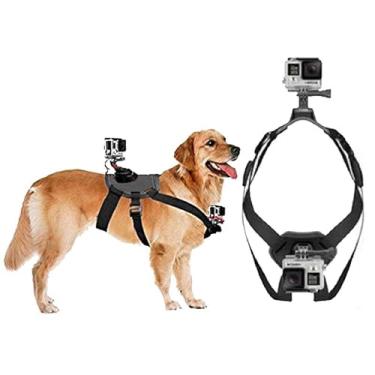 Imagem de Peitoral para cães GoPro, suporte macio e ajustável para cães grandes, médios e pequenos pode ser usado para fixação no peito e nas costas, adequado para GOPRO