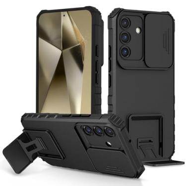 Imagem de NKECXKJ Capa de celular projetada para Galaxy S24 5G com lente de câmera deslizante com suporte invisível de grau militar, proteção à prova de choque para Samsung S 24, mulheres, homens, meninas, 6,1