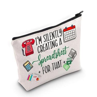 Imagem de JNIAP Bolsa de maquiagem para contador, presente de analista de dados, estou criando silenciosamente uma planilha CPA contador presente contador presentes de contador, I'M SILENTLY