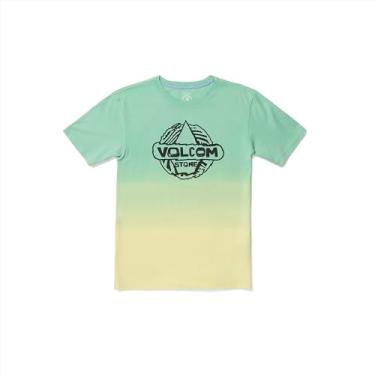 Imagem de Volcom Camiseta de manga curta para meninos grandes, Aqua, empoeirada, GG