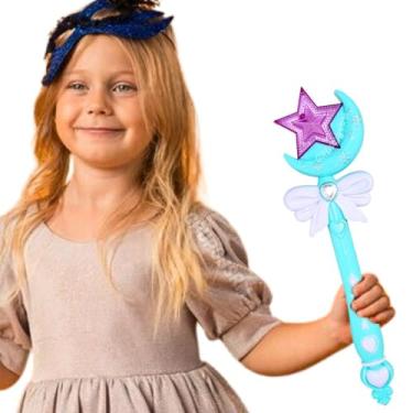 Imagem de Varinha Magica Musical Rosa com 12 Musicas e luzes de Led Princesa Fada Bailarina Fantasia Cosplay Brinquedo Menina Infantil Presente criança 5 anos (Varinha Mágica Azul)