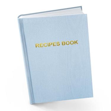 Imagem de Notewells Elegante diário de receitas de capa dura – Livro de receitas em branco para criações culinárias pessoais – Livro de receitas perfeito para organizar e escrever suas próprias receitas (azul)